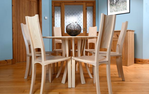 Sunburst table and chairs in situ