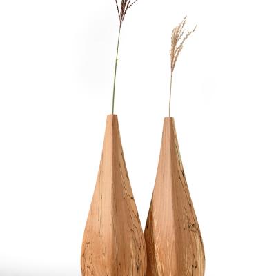 Eaglet vases in spalted beech