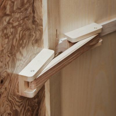 Wooden hand-made hinges to suit the wardrobe
