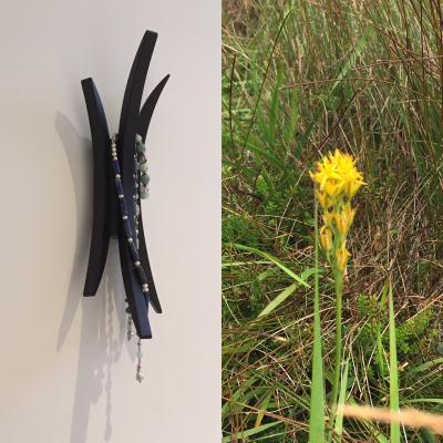 bog-oak asphodel as a decorative jewellery hanger