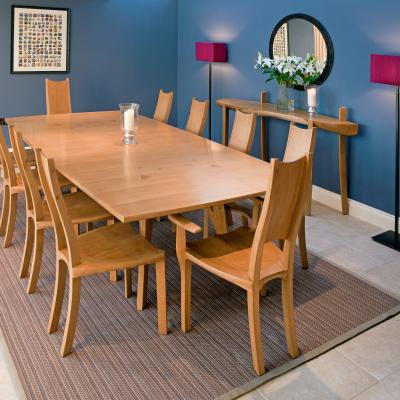 Oak dining table and chairs from customer's own tree